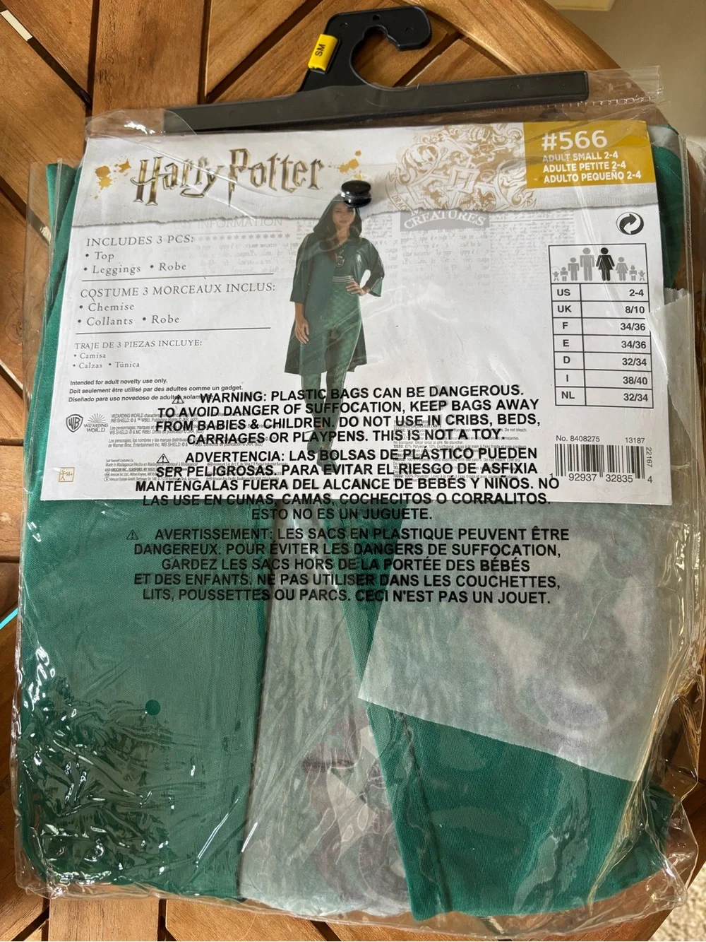 NWT Harry Potter Wizard World Halloween Costume Adult Small 2-4 Top Legging Robe